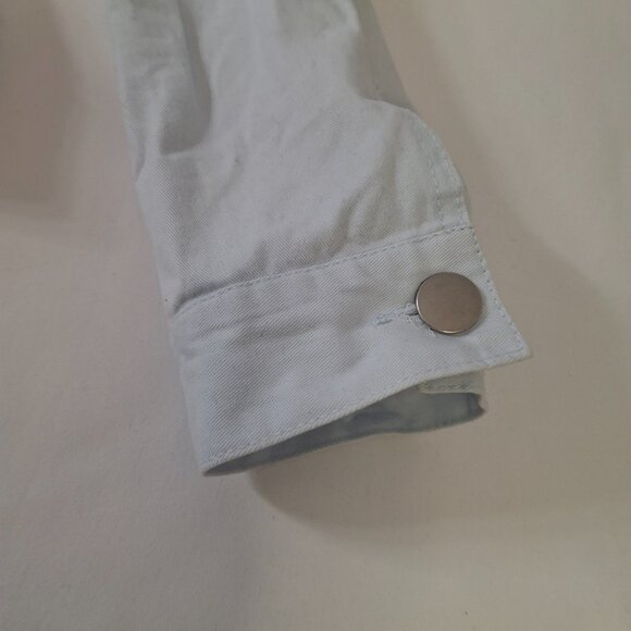 Womens Forever 21 Oversized Utility Jacket Sz XXL Baby Blue Casual Classic - Picture 10 of 12